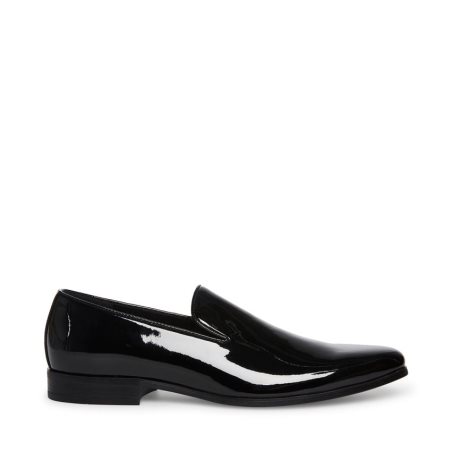 Black Steve Madden Parigi Patent Men's Loafers | PH 0427PHS